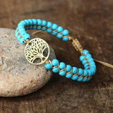 Arlene Turquoise-Color Tree of Life Bracelet - image 1