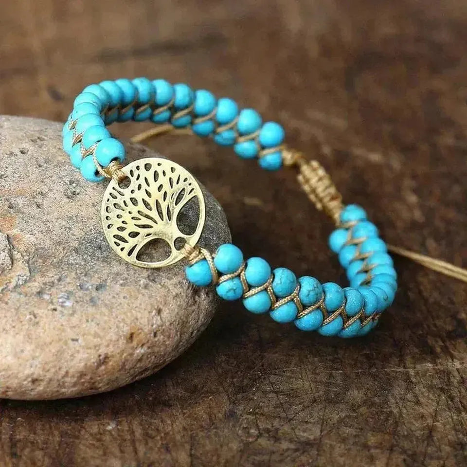 Arlene Turquoise-Color Tree of Life Bracelet - image 1