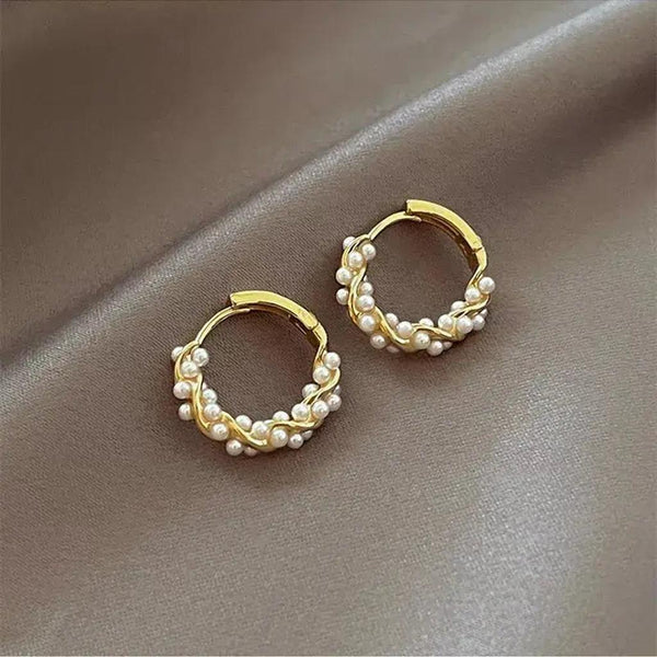 Anthea Round Pearl-Look Drop Earrings - image 1