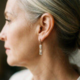 Paula Rectangular Drop Earrings | Two-Tone — image 2