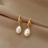 Agatha Baroque Pearl-Look Drop Earrings | Gold-Tone
