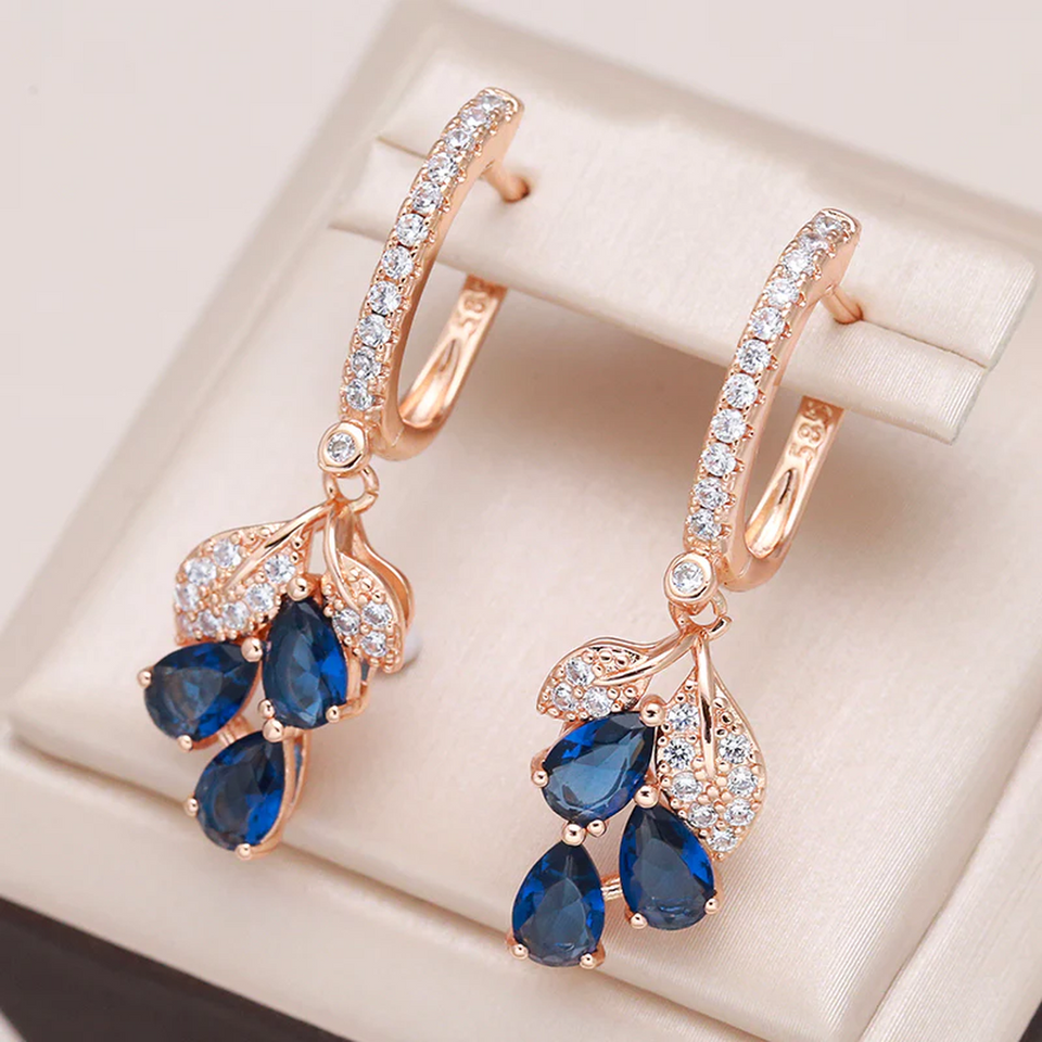 Helena Blue Sparkle Drop Earrings - image 1
