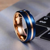Walter Blue Band Ring | Rose-Gold-Tone — image 6