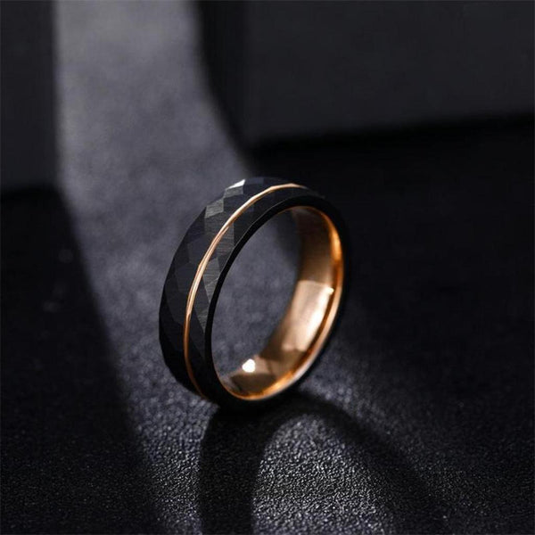 Alistair Hammered Black Band Ring - image 5