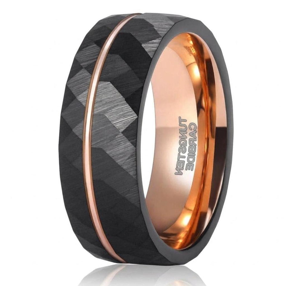 Alistair Hammered Black Band Ring - image 1