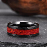 Quentin Red Inlay Band Ring | Black - image 6
