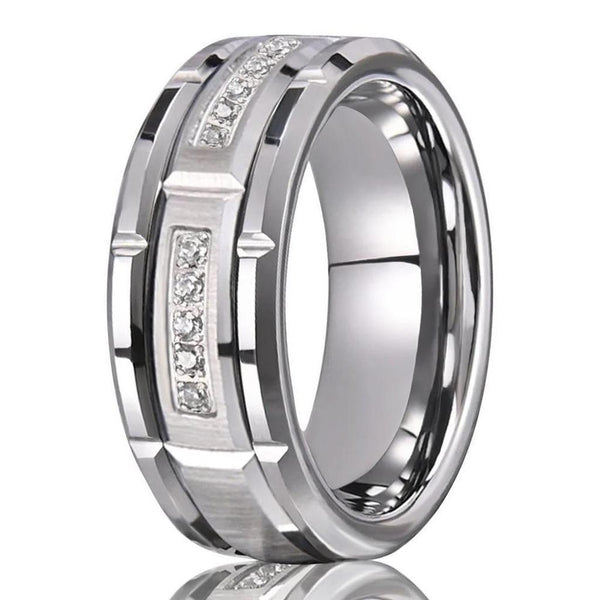 Nathaniel Textured Accent Band Ring - image 1