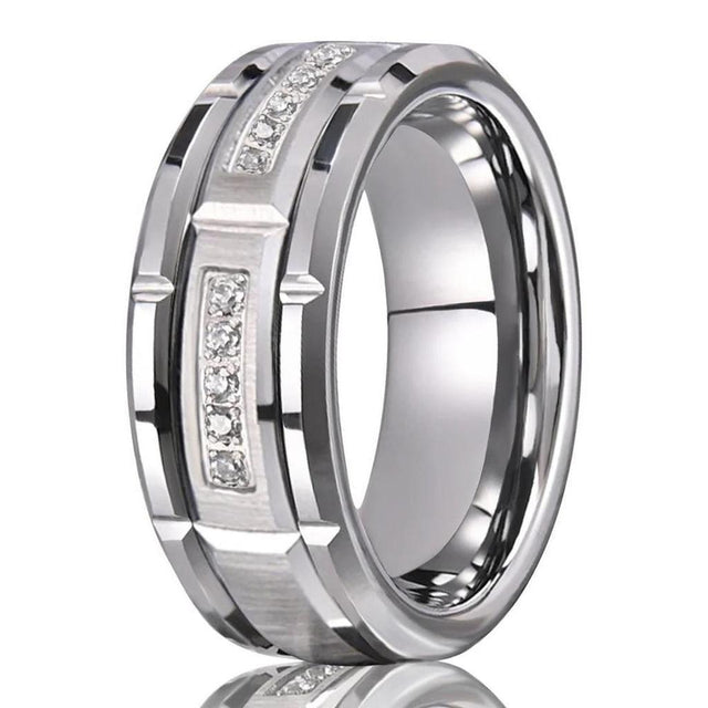 Nathaniel Textured Accent Band Ring