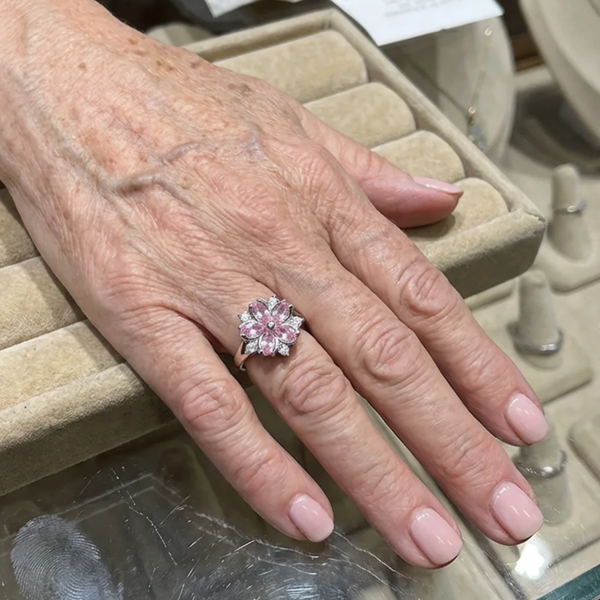 Emilia Cherry Blossom Ring | Silver-Tone — image 2