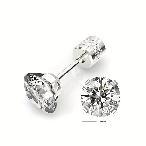 Oliver Solitaire Stud Earrings - image 3