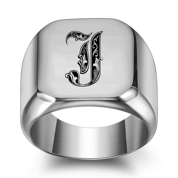 Nathan Initial Ring | Silver-Tone — image 10