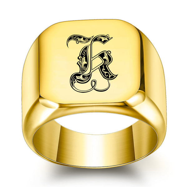 Nathan Initial Ring | Gold-Tone — image 11