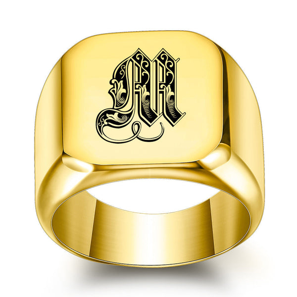 Nathan Initial Ring | Gold-Tone — image 13