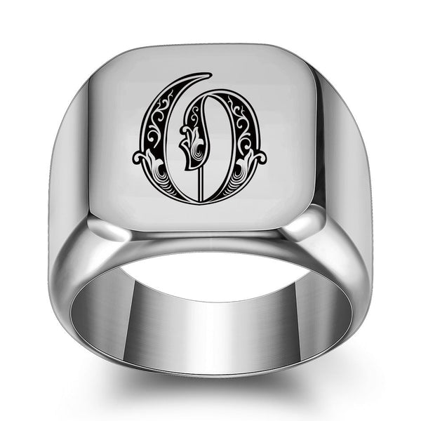 Nathan Initial Ring | Silver-Tone — image 15