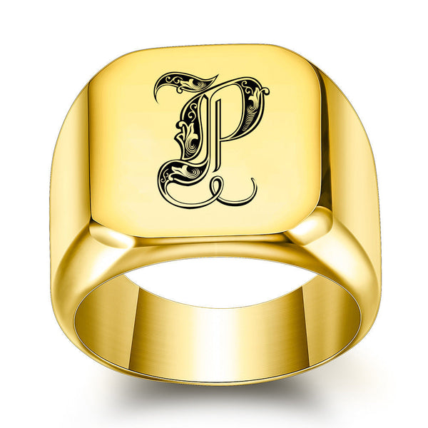 Nathan Initial Ring | Gold-Tone — image 16