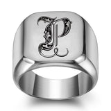 Nathan Initial Ring | Silver-Tone — image 16