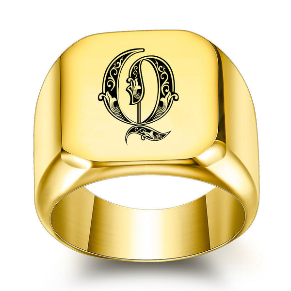 Nathan Initial Ring | Gold-Tone — image 17