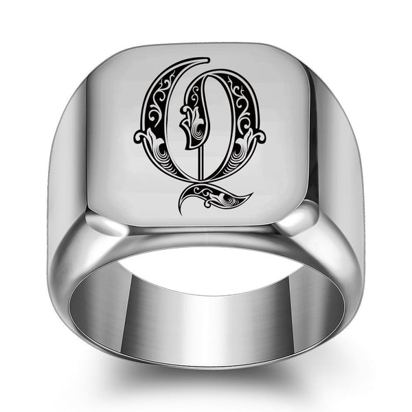 Nathan Initial Ring | Silver-Tone — image 17