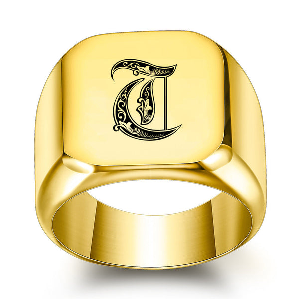 Nathan Initial Ring | Gold-Tone — image 20