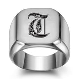 Nathan Initial Ring | Silver-Tone — image 20