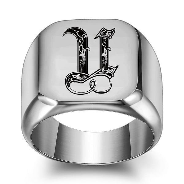 Nathan Initial Ring | Silver-Tone — image 21