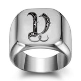Nathan Initial Ring | Silver-Tone — image 22