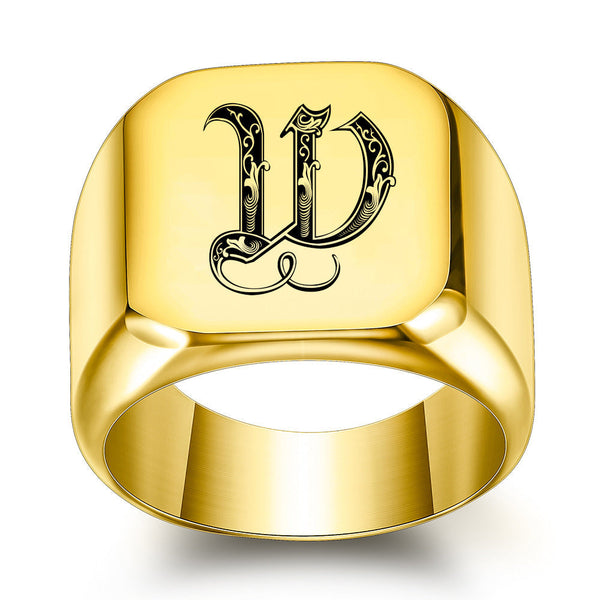Nathan Initial Ring | Gold-Tone — image 23