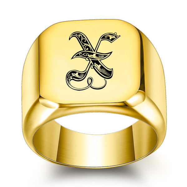 Nathan Initial Ring | Gold-Tone — image 24