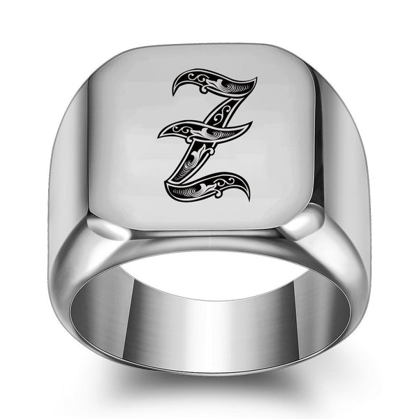 Nathan Initial Ring | Silver-Tone — image 26