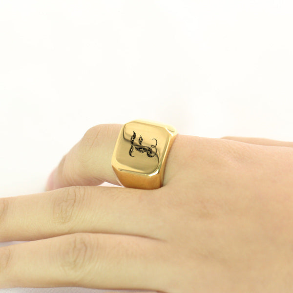 Nathan Initial Ring | Gold-Tone — image 27