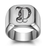 Nathan Initial Ring | Silver-Tone — image 4