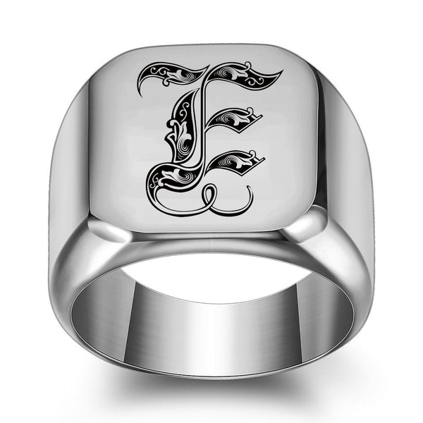 Nathan Initial Ring | Silver-Tone — image 5