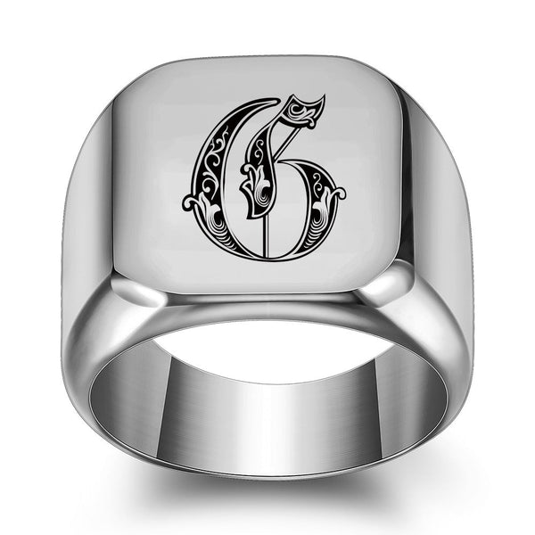 Nathan Initial Ring | Silver-Tone — image 7