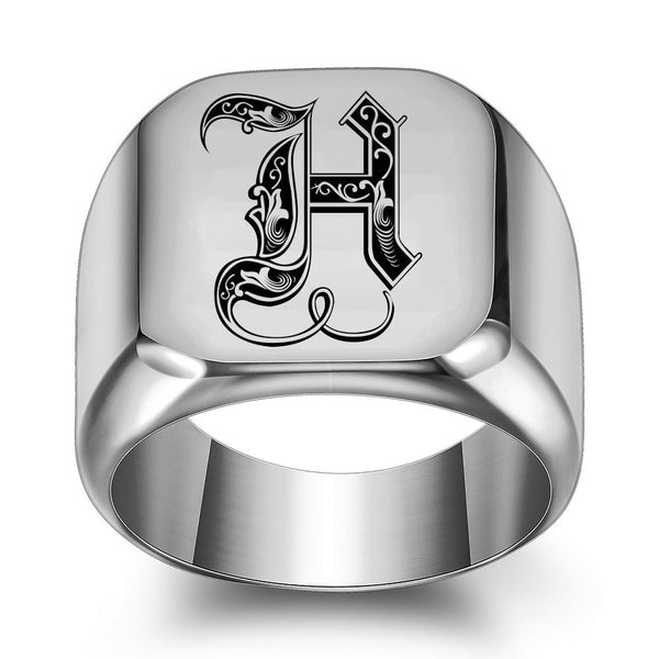 Nathan Initial Ring | Silver-Tone — image 8