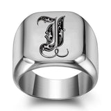 Nathan Initial Ring | Silver-Tone — image 9