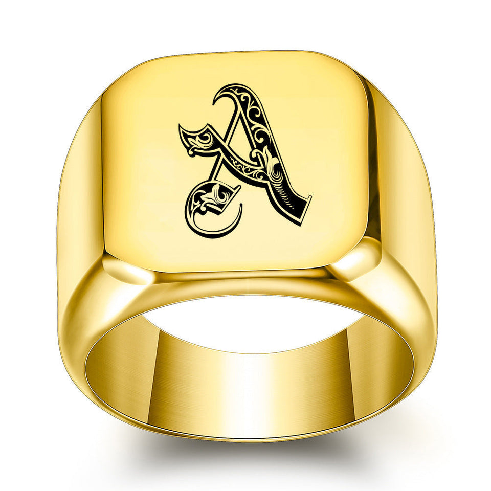 Nathan Initial Ring | Gold-Tone