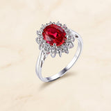Louisa Red Ring | Silver-Tone — image 3