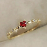 Zoe Red Heart Accent Ring — Gold-Tone — image 4