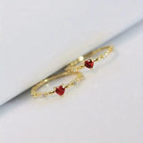 Zoe Red Heart Accent Ring | Silver-Tone — image 6