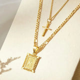 Camilla Initial Cross Necklace | Gold-Tone — image 2