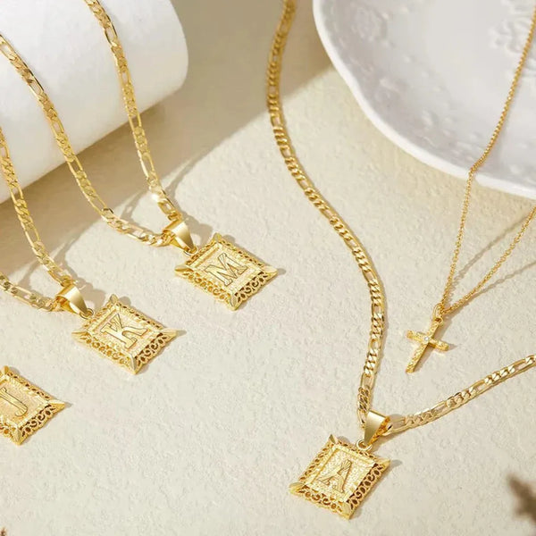 Camilla Initial Cross Necklace | Gold-Tone — image 3