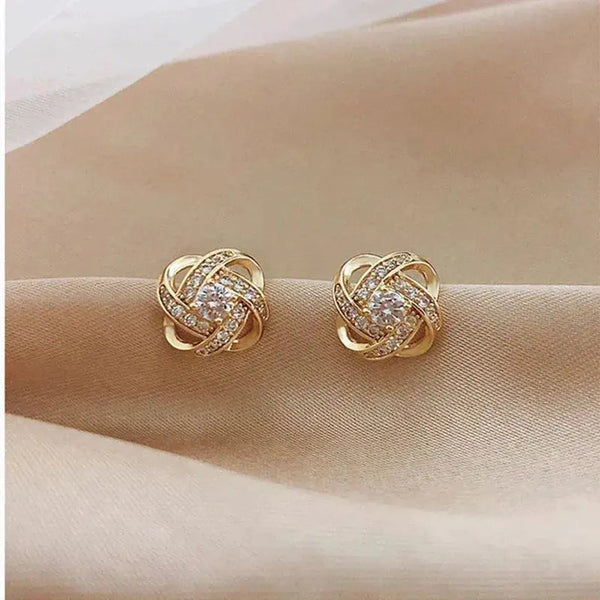 Maisie Floral-Pattern Cross Earrings — Gold-Tone — image 1