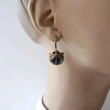 Sheila Antique-Style Dragonfly Sphere Earrings | Gold-Tone — image 2