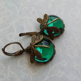 Sheila Antique-Style Dragonfly Sphere Earrings | Gold-Tone — image 6