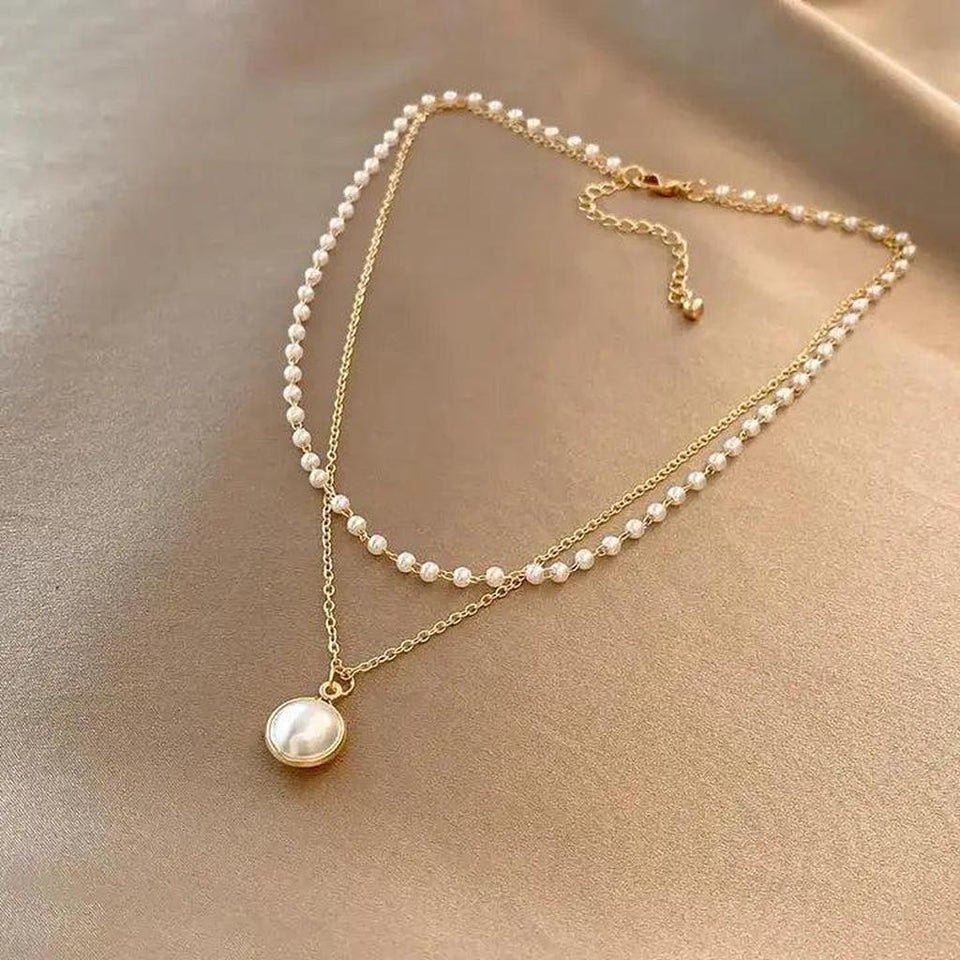 Albina Pearl-Look Necklace | Gold-Tone