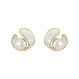 Ruth White Opal-Look and Pearl-Look Drop Earrings | Gold-Tone — image 2