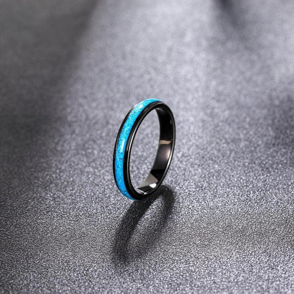 Wesley Turquoise-Color Inlay Band Ring | Black - image 2