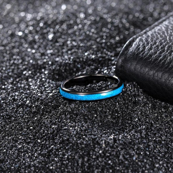 Wesley Turquoise-Color Inlay Band Ring | Black - image 4