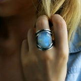 Victoria Oval Moonstone-Look Ring - image 2