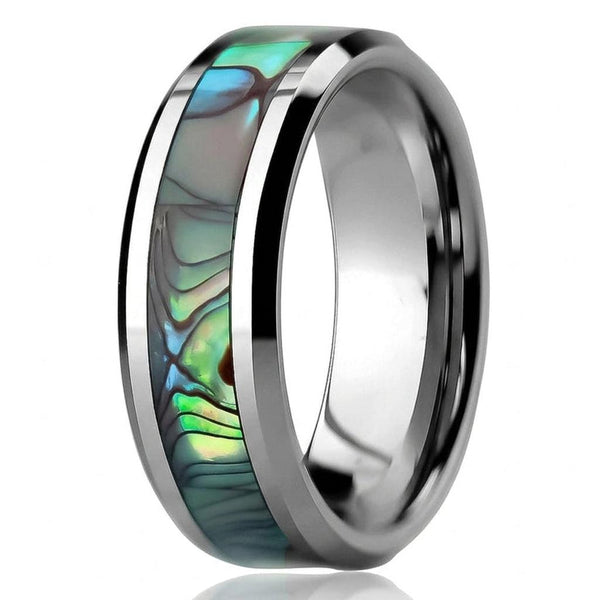 Anthony Iridescent Inlay Band Ring | Silver-Tone